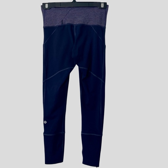 Lululemon Rebel Runner Crop Wee Stripe Heathered Black Grape 4 - Picture 7 of 10